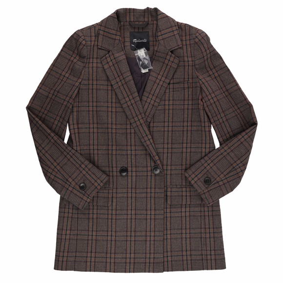 New MADEWELL Caldwell Double-Breasted Blazer in Hedden Plaid - Picture 5 of 6